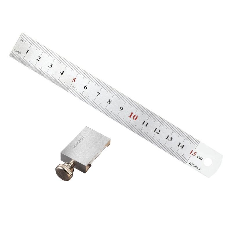 Aluminum Carpentry Square 15/20/30/40cm Carpenter Scribing Ruler with Slide Stop Measuring Marking Gauge Pocket Ruler