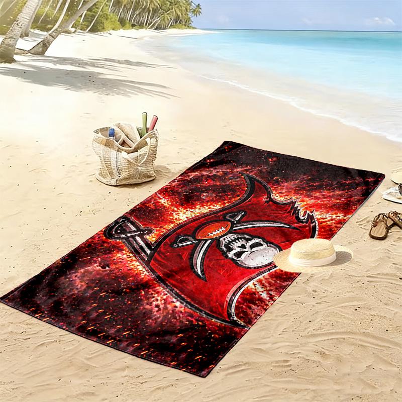 Tampa Bay Buccaneers2 Print Beach Towel, Large Soft Quick Dry Towel for Beach Camping Swimming