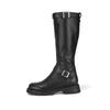 Barbara Leather Fleece 3cm Long Boots Bbe854bk