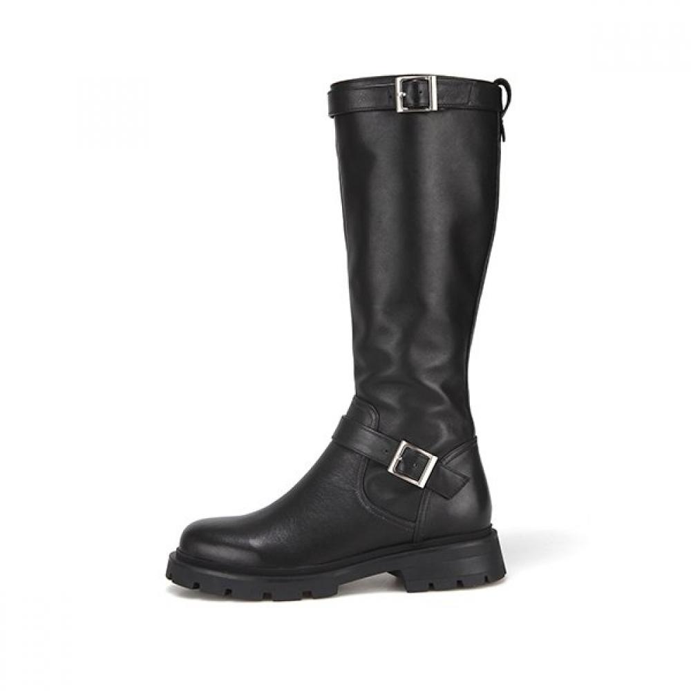 Barbara Leather Fleece 3cm Long Boots Bbe854bk