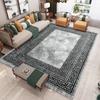 Modern Greek Key Marble Area Rug Non-Slip Washable Soft Stain Resistant Floor Carpet for Living Room Bedroom Decor