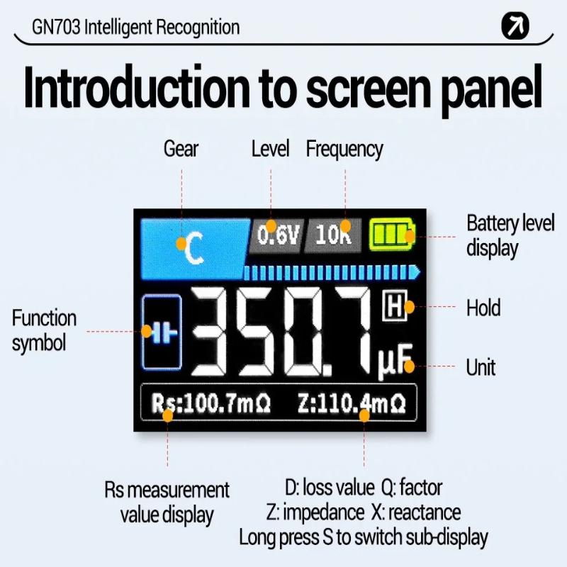 2026 Multifunctional Smart Tweezers LCR Meter Professional SMD ESR Test Capacitance Resistance Inductance Digital LCR Bridge Calibration USB Charging
