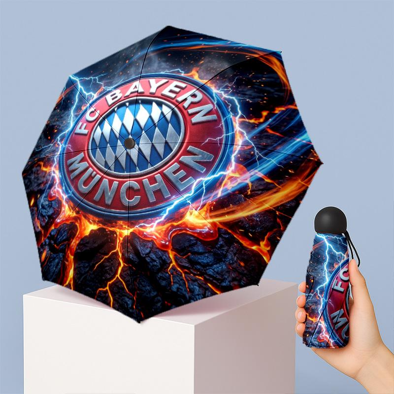 Ombrello Pieghevole Compatto Bayern Monaco con Stampa Mini 5 Pieghe 8 Stecche Antivento Impermeabile Leggero Portatile