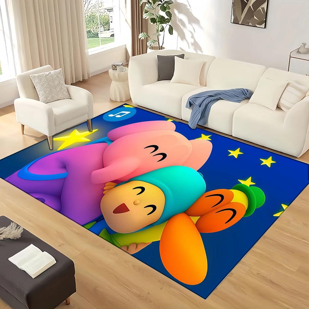 HD Fun P-Pocoyo Cartoon Elly Pato Carpet Rug for Home Living Room Bedroom Sofa Doormat Decor,kids Play Non-slip Floor Mat