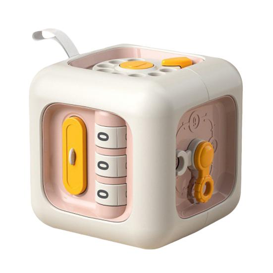 

Кубик для малышей, развивающий мелкую моторику, игрушка для мальчиков и девочек, развивающий куб для путешествий розовый