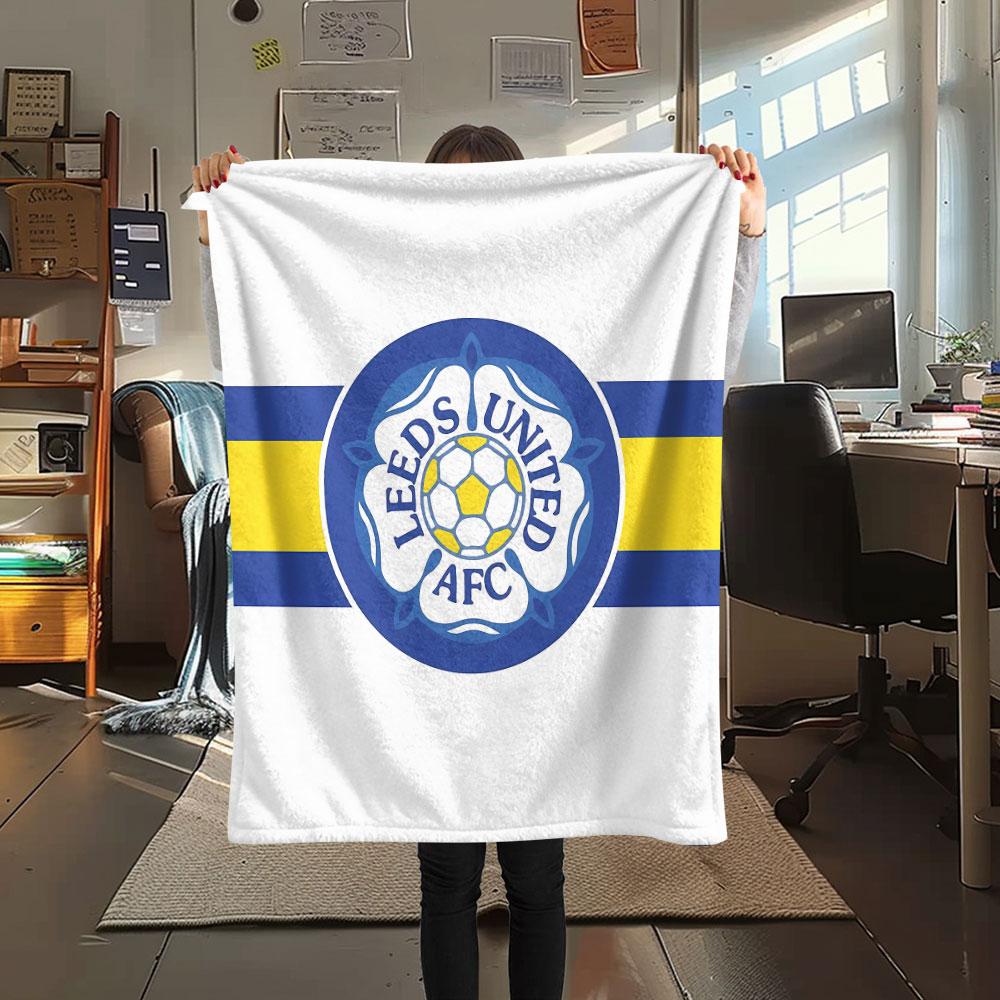 1PC Leeds United Football Club Patterned Flannel Blanket Suitable For All Seasons for Home Decor Warmth and Comfort Gifts Holiday Present