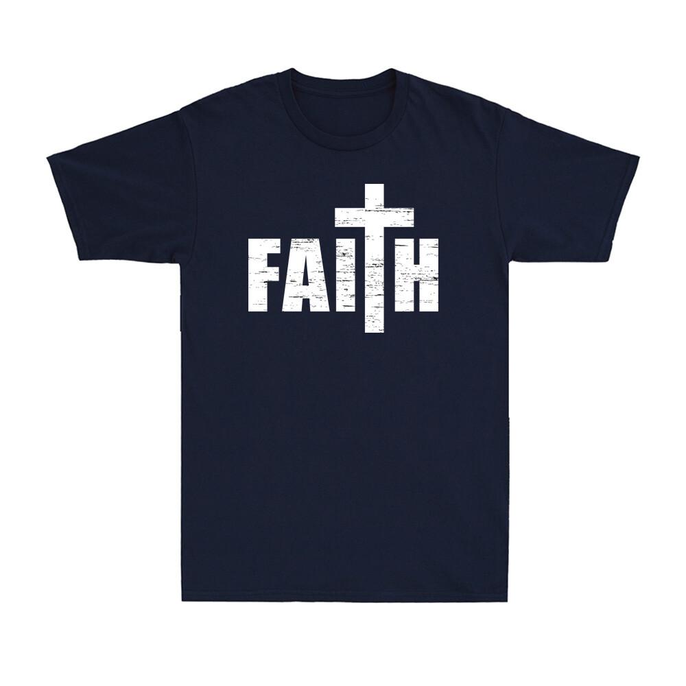 Faith Cross Christian Shirt Faith Distressed Religious Vintage Unisexs Tshirt Tee