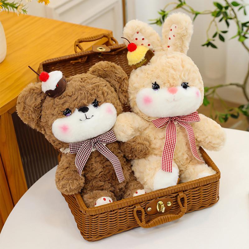 Plüsch-Hasenbär-Spielzeug mit PP-Baumwollfüllung für Kinder, Mädchen, Jungen, Geschenk