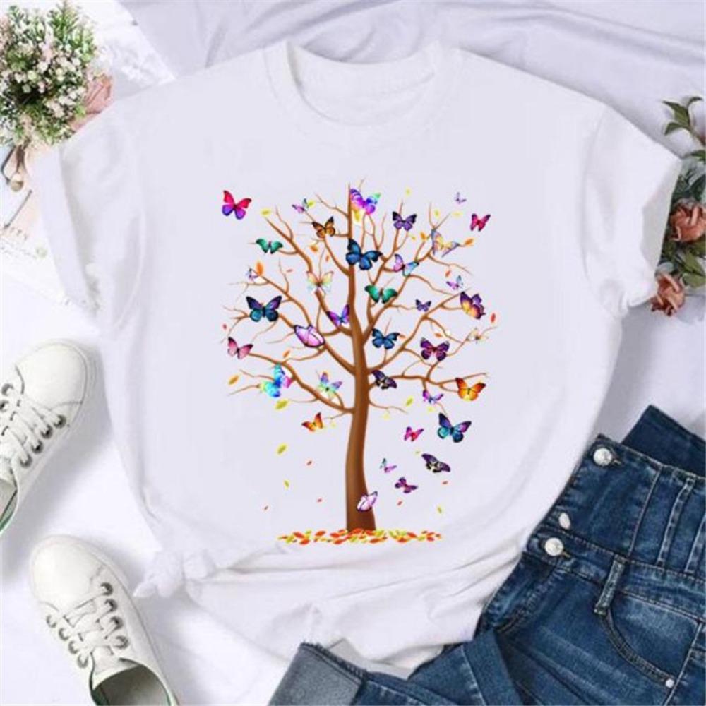 Maycaur Mode Musiknote Bedrucktes Damen T-Shirt Harajuku Kurzarm Lustiges T-Shirt Niedliches Cartoon Oberteil Tees Damenkleidung