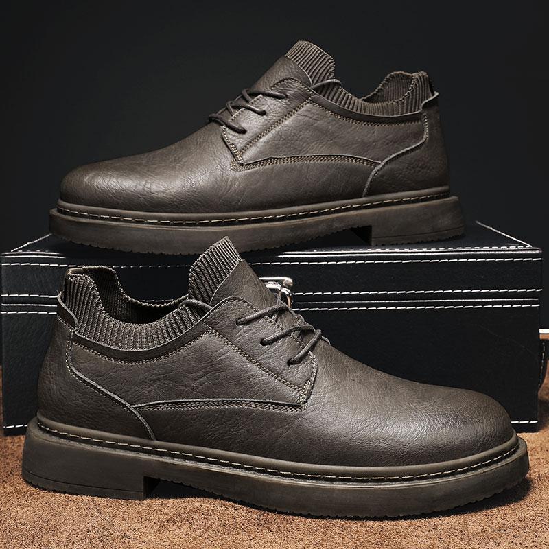 Повседневные кожаные мужские туфли-оксфорды — фото 7