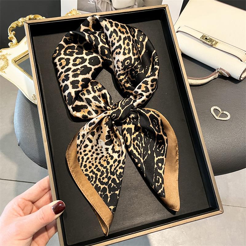 Luxury Silk Feeling Square Scarf Women  Print Satin Neckerchief Spring Hair Band Foulard Bandana Echarpe Tie Shawl Wraps
