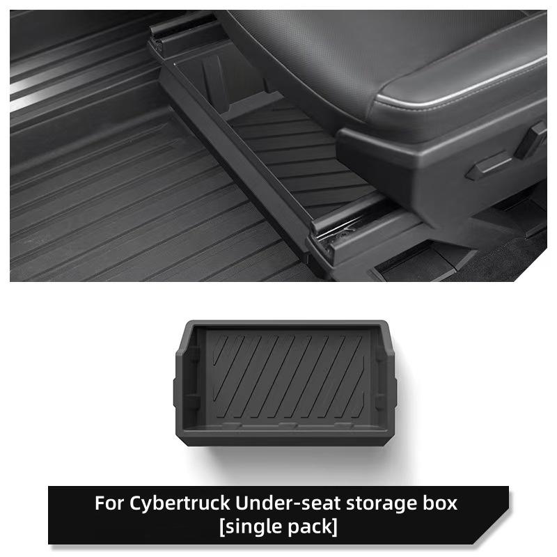 For Tesla Cybertruck Storage box under front seats drawer-type storage box seat hidden storage box Car interior accessories