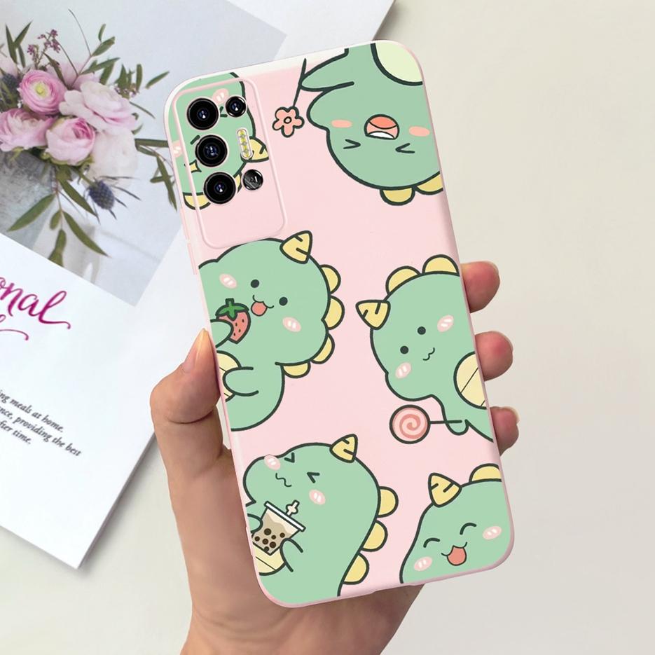 For Tecno Pova 2 Case LE7 LE7n Cute Dinosaur Cartoon Cover Soft Silicone Phone Case For Tecno Pova 2 Pova2 Back Cover 6.9'' Bags