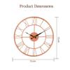Eisen Römische Ziffer Dekorative Offenes Zifferblatt Wandhängende Uhr Analoge Uhr für Wohnzimmer Schlafzimmer Küche Flur (14 Zoll, Kupfer)