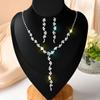 Funkelndes Strass- & Zirkon-Braut-Halsketten- und Ohrring-Set - Elegante Hochzeitsaccessoires