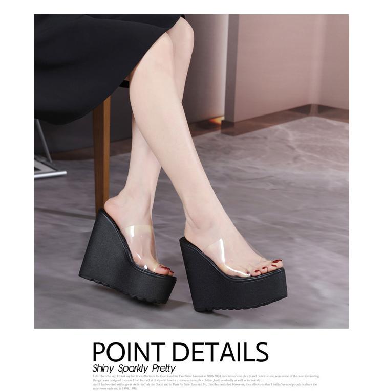 Fashion 16CM Summer Fashion PVC Jelly Wedges Platform Women's Slippers Sandals Casual Shoes
