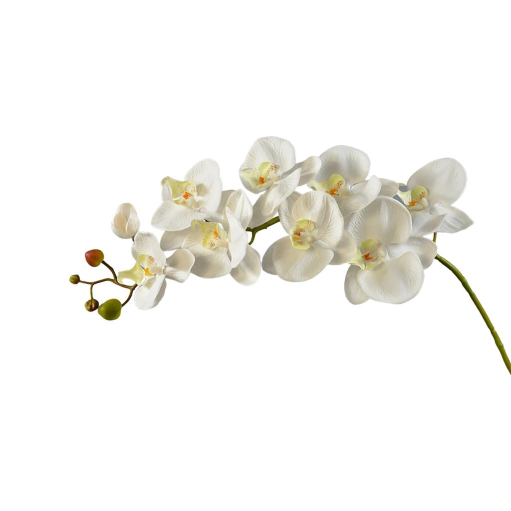 104cm 9-Heads Artificial Butterfly Orchid Fake 3D Phalaenopsis Simulation Flower Real Touch Plants Wedding Home Garden DIY Decor