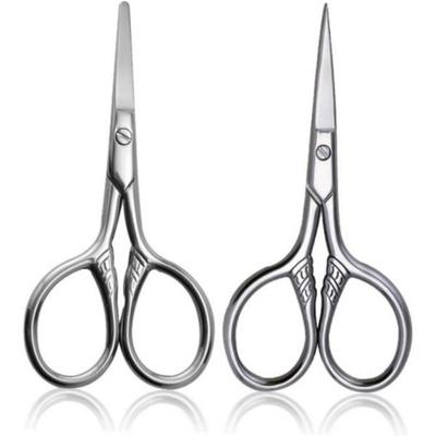 1 Set Bartschneidescheren Runde Schnurrbart Wimpern Gebogene Nase Augenbrauen, 9,5X4,4X0,8 cm