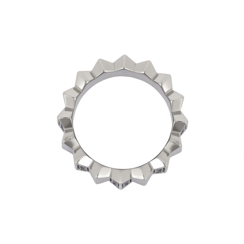 APM Monaco Wave geometric line design synthetic cubic zirconia ring men's dark gray W23466KBR
