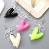 Eye Catching Beaded Keychain Padded Heart Bowknot Phone Charm Unique Keyring Bag Pendant for Car Key Purse Backpack