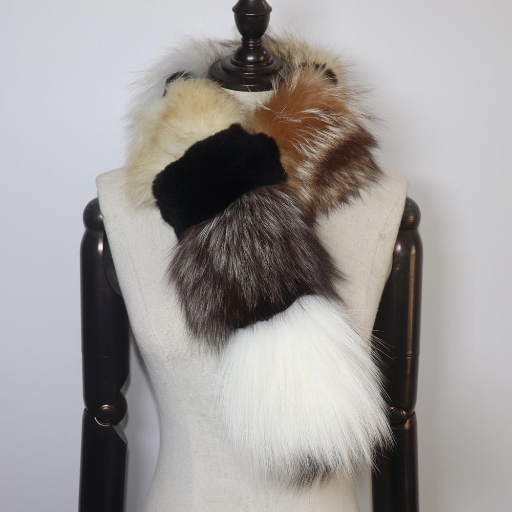 Women Winter Thick Keep Warm Real Fox Fur Scarf Natural Soft Fluffy Fur Scarves Lady Fashion Colorful 100% Real Fox Fur Mufflers