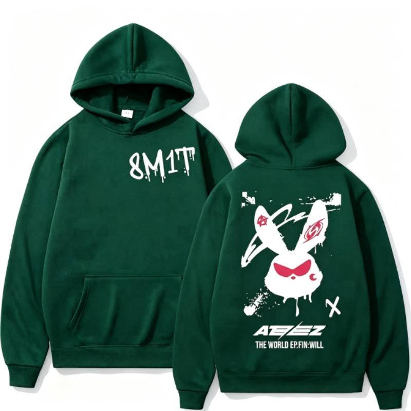 Autumn Men's Women's Hoodies Ateez 8M1T Printing Unisex Fashion Pullover Long Sleeves Loose Casual Vintage Sweatshirts