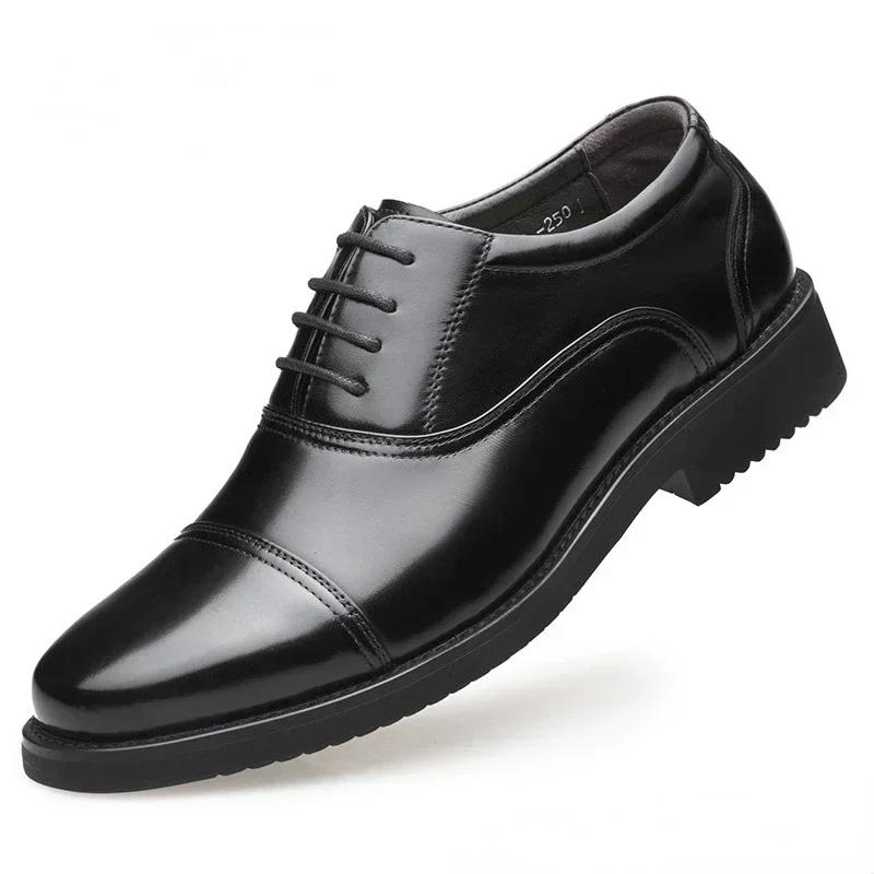 2024 Man Split Leather Shoes Rubber Sole Size 48 Man Business Office Male Dress Lether Shoes