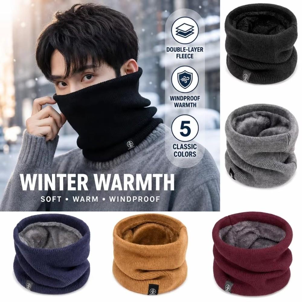 Warm Neck Gaiter Windproof Tube Scarf Unisex Knitted Scarf Skiing