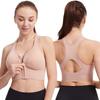 Sujetador Deportivo de Tallas Grandes a Prueba de Golpes para Correr Yoga Fitness con Espalda Hueca y Cremallera Frontal para Mujer