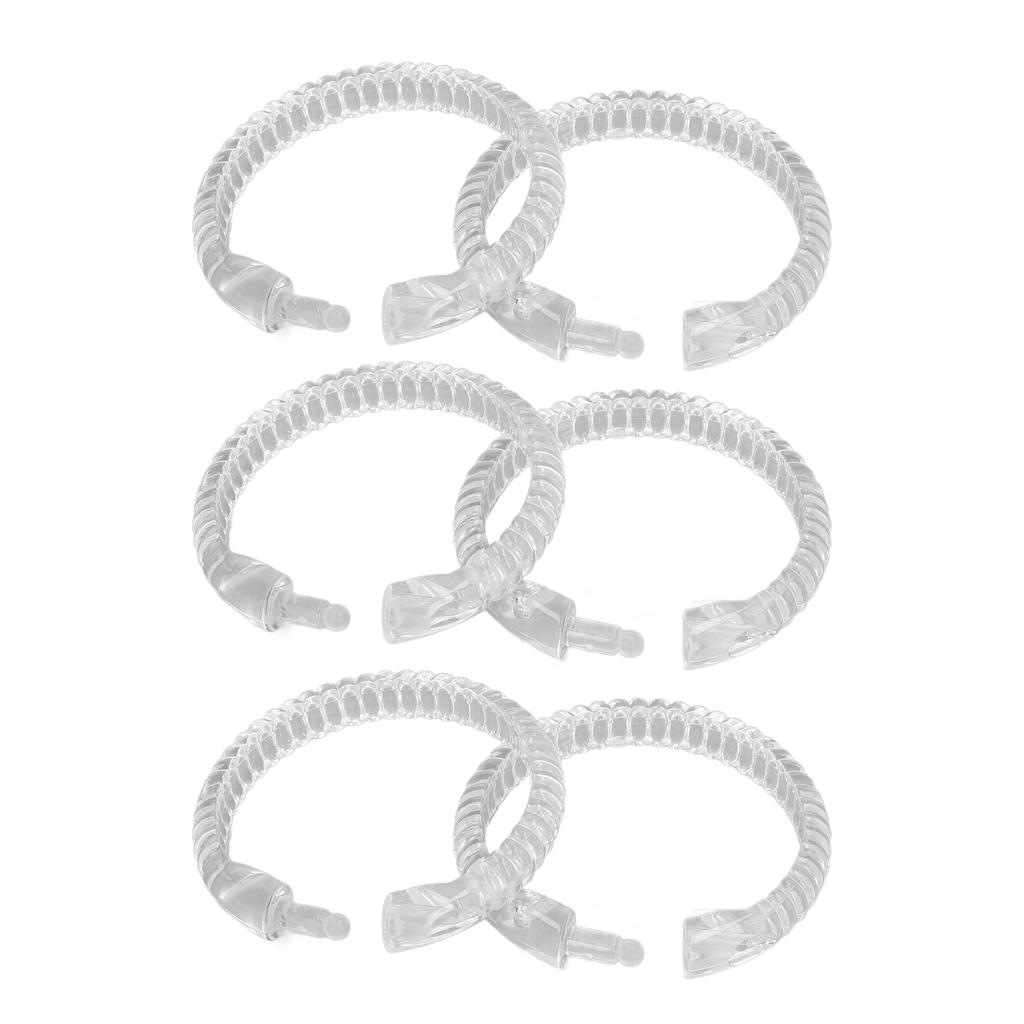 24Pcs Curtain Rings ABS Transparent O Shape Shower Curtain Hooks for Bathroom Shower Rod