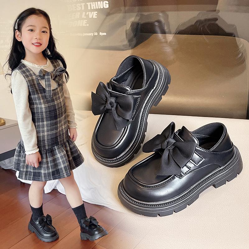 Spring And Autumn Girls' Leather Shoes With Soft Soles British Style Fashion Princess Shoes Kids Shoes