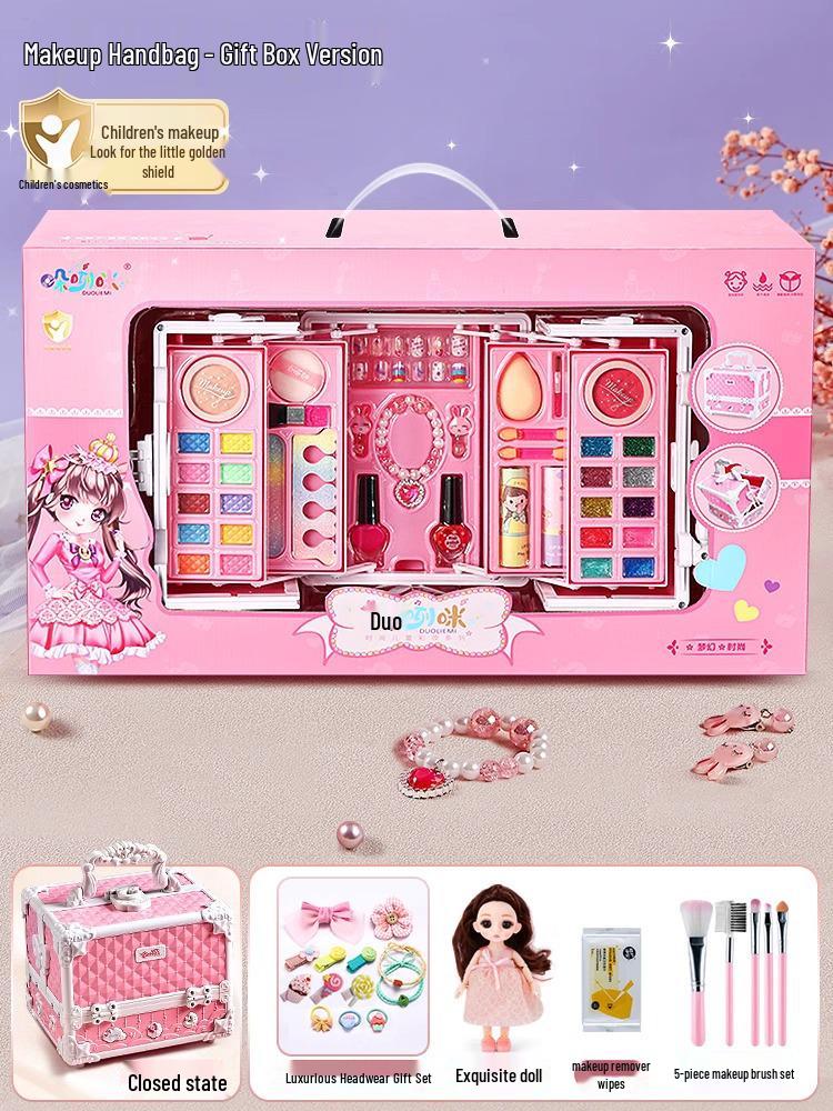 Set de Machiaj de Prințesă pentru Copii Netoxic - Cosmetice pentru Copii și Cadou Lac de Unghii