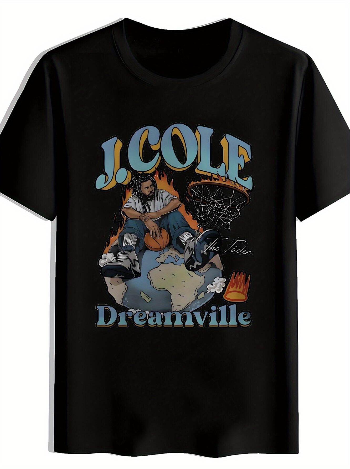[Dreamville Tee] J.Cole Dreamville Graphic T-shirt | Casual Crew Neck XXXL