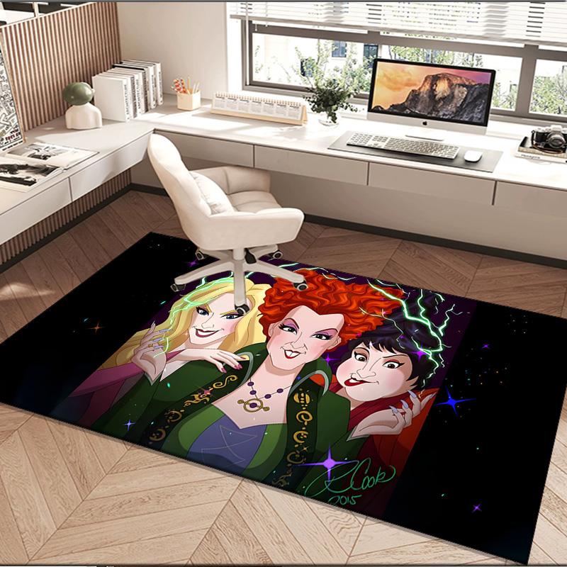 1PC Rug Witch Sisters In The Moonlight Carpet, Chair Rug,Area Rug for Office Bedroom Living Rooms Bedroom, Doormat Decor Christmas Fan Gifts