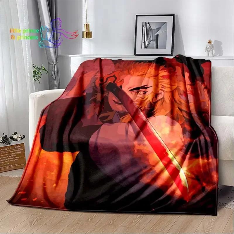 Rengoku Kyoujurou Demon Slayer Character Anime Blanket Lightweight Comfortable Soft Breathable Ultra Warm Blanket Bedding Travel