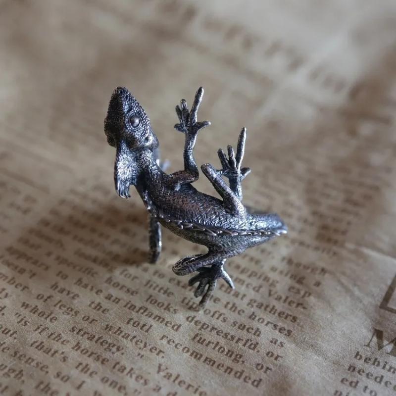 Vintage Eidechsenringe für Männer Frauen Trendy Gecko Hip Hop Rock Ring Geschenk