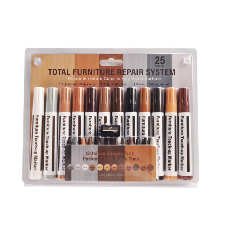 12+12 Furniture Repair Pen Set Easily Fix Scratches and Wear Paint Pen Markers