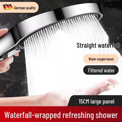 High-Pressure 15cm Shower Head with Enhanced Water Output and Integrated Filter