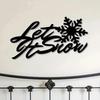 Let It Snow Metal Sign, Snowflake Text Metal Wall Art for Living Room, Front Door, Corridor Decor