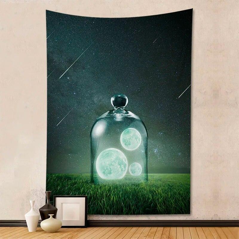 Tapestry beautiful starry sky moon room decoration home life wall hanging background cloth