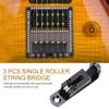 3 PCS Single Roller String Bridge 3cm for Guitar Musical Instrument Accessory