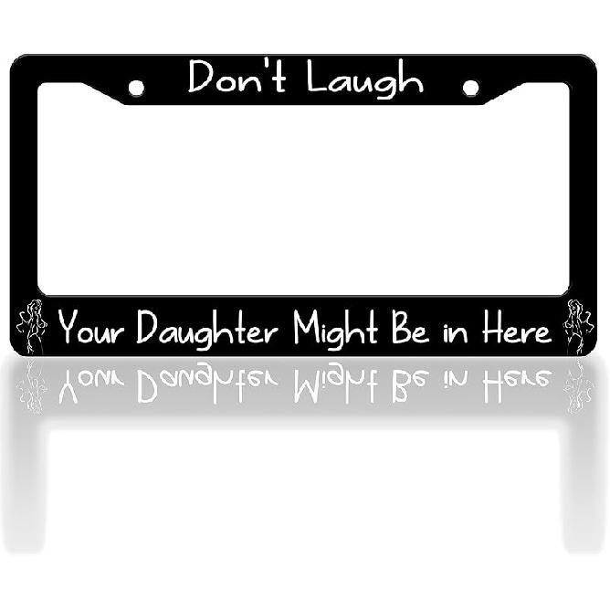 Cherry Blossoms License Plate Frame Beautiful Pink Flowers License Plate Frames Funny Auto Accessory Bracket Stainless Steel License Plate for Women