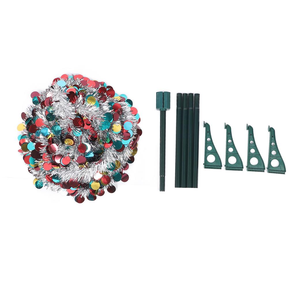 4,9 fot PET vikbar konstgjord julgran paljett popup julgran för hemdekoration