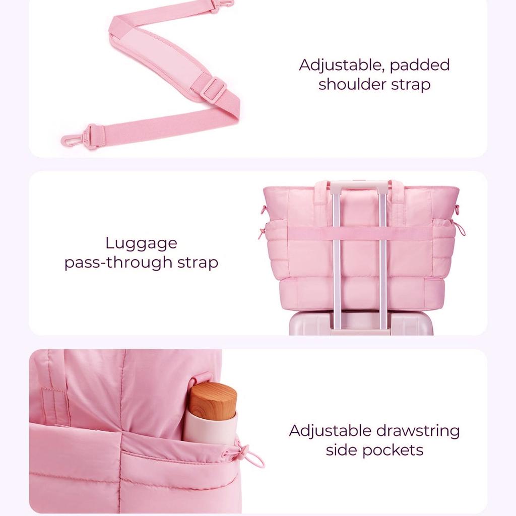 Double Travel Luggage Bag Ladies Fitness Bag Women's Handbag Lightweight Fluffy Handbag