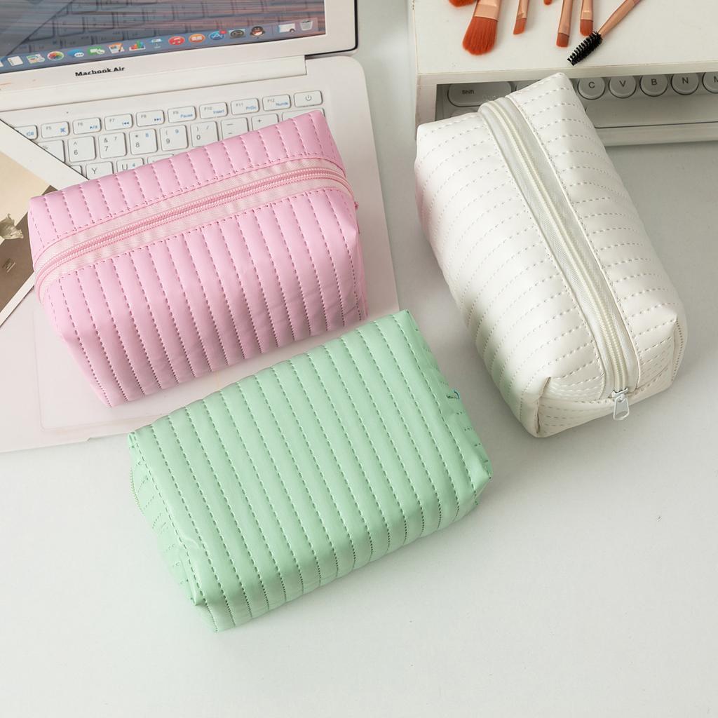 PU Waterproof Makeup Bag Travel Toiletry Bag Macaron Color Small Cosmetic Bag Travel Cosmetic Organizer Zipper Coin Purse Wallet