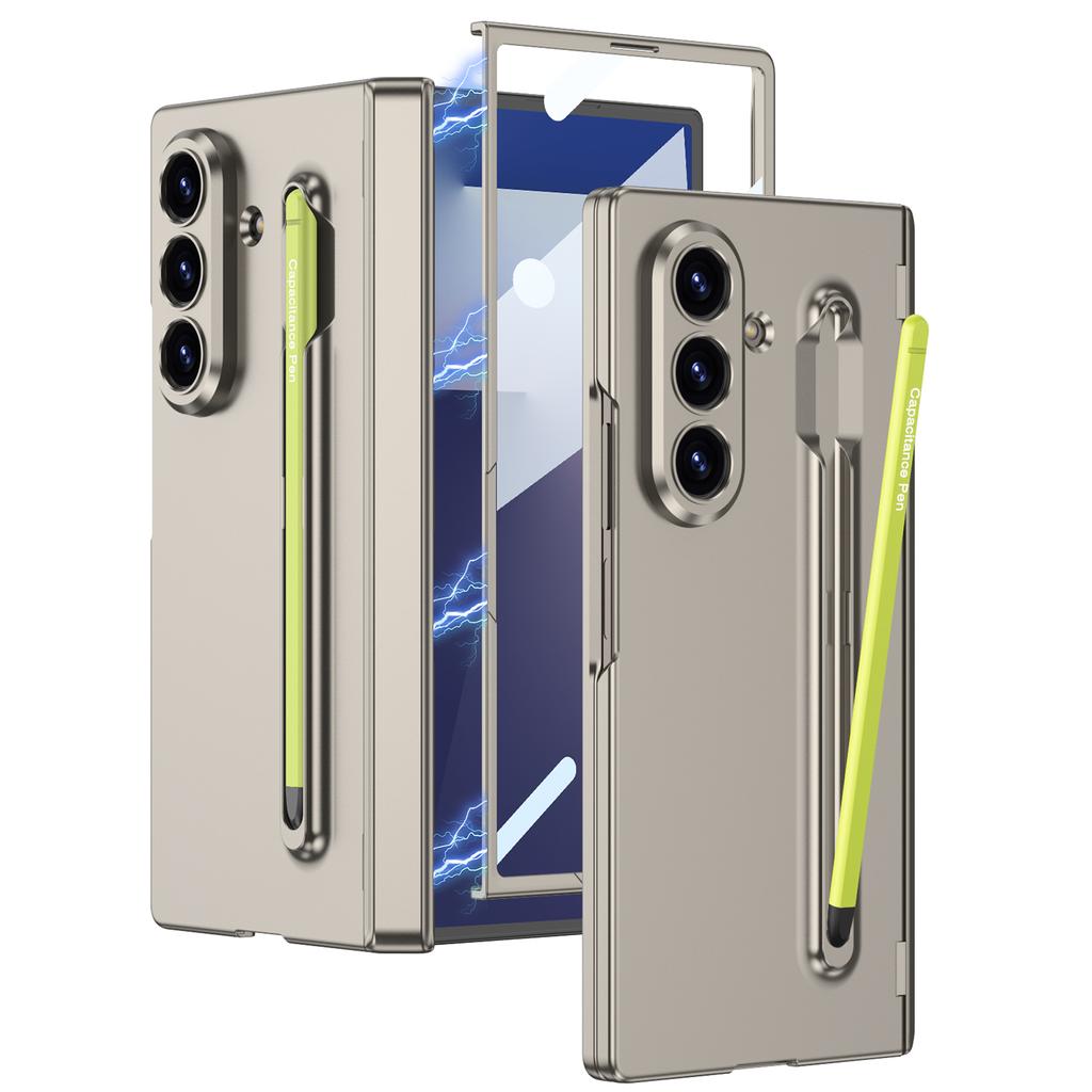 GKK For Samsung Galaxy Z Fold7 5G Case with Stylus Magnetic Hinge Protection PC+Tempered Glass Phone Cover