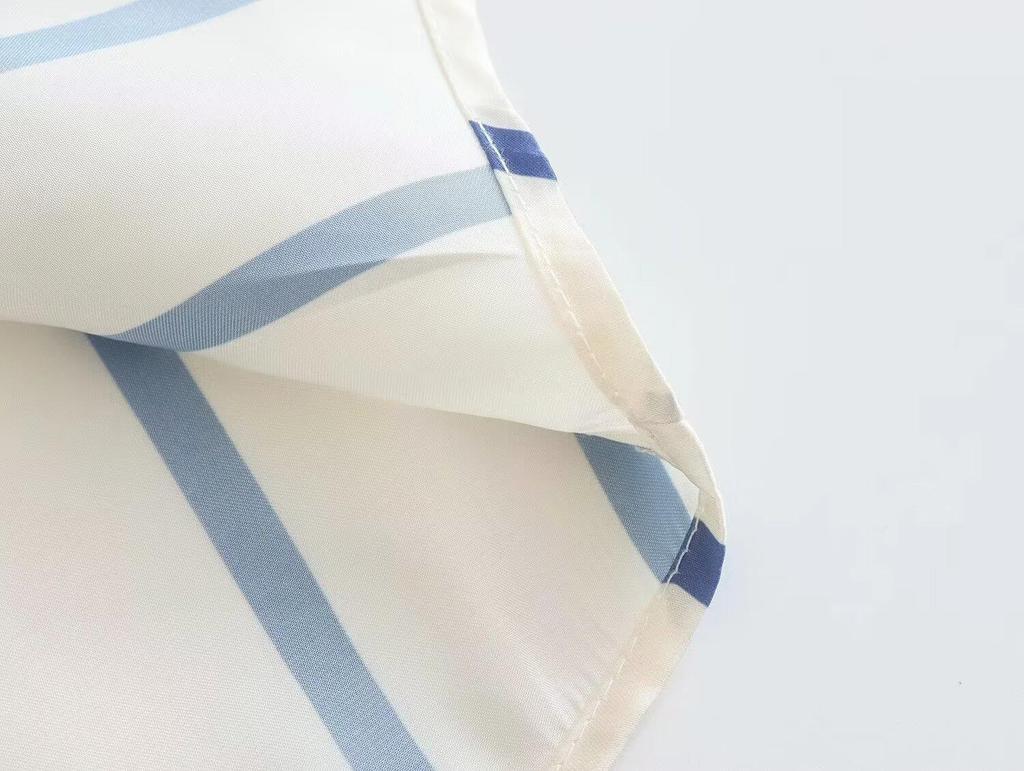 2024 Summer Women's Retro Striped Loose Mid-Length Shirt - European & American Style