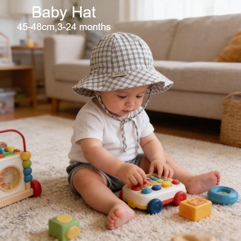Boy Children Striped Lacing Fisherman's Cap Girl Baby Solid Casual Sunscreen Hat Infant Cotton Caps Kid Windproof Basin Hats