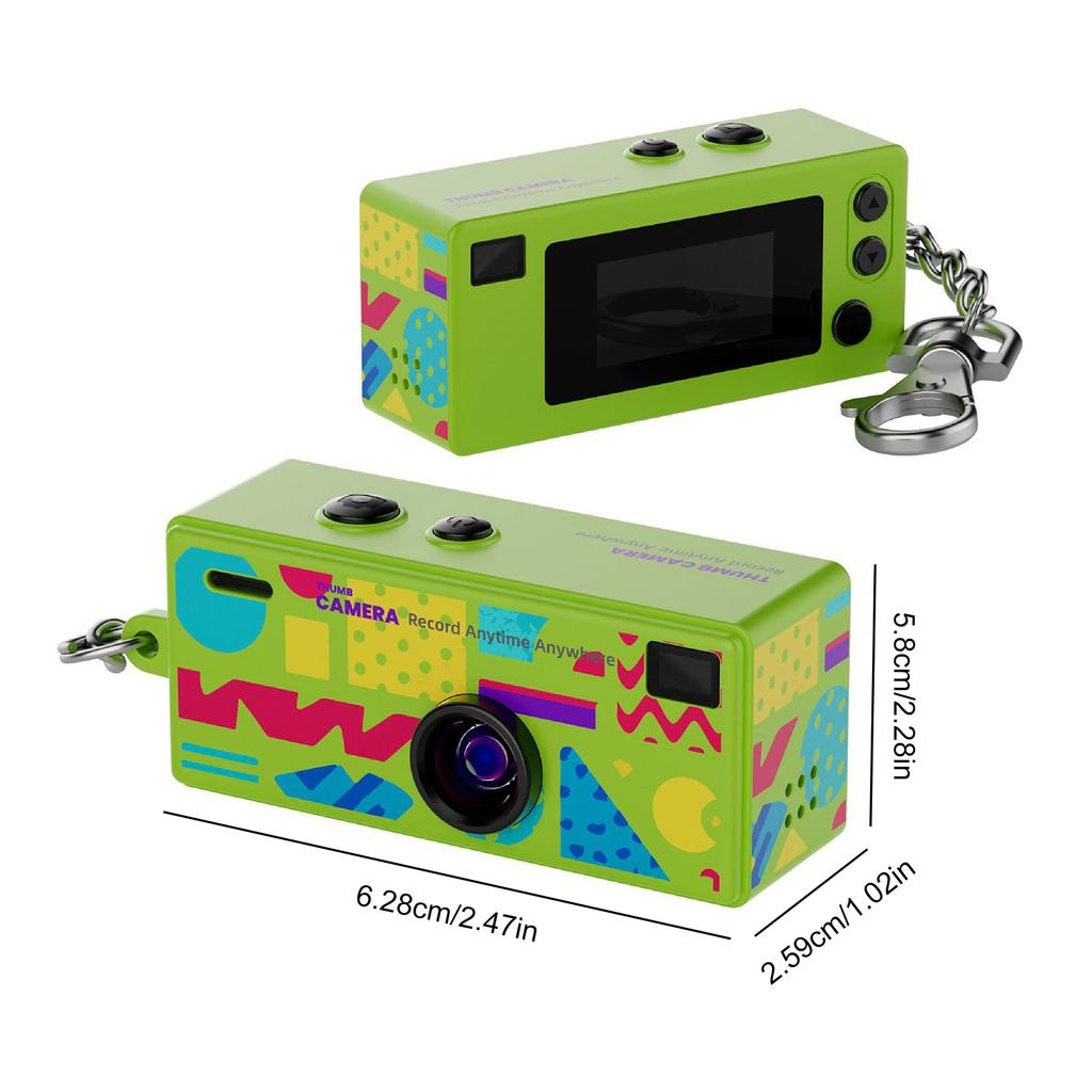 Mini Keychain Thumb Camera with 1080P HD Video Recording and 130 Degree Wide Angle Lens TFT LCD Display Screen for Students 2025