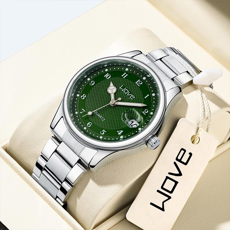 Langjue Automatic Men'S Watch Steel Belt Butterfly Buckle Luminous Fashion Non-Mechanical Women'S Quartz Watch